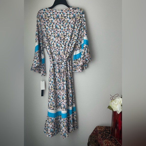 Room Service Gray Geometric Multi-Color Robe Size Small/Medium - Picture 6 of 7